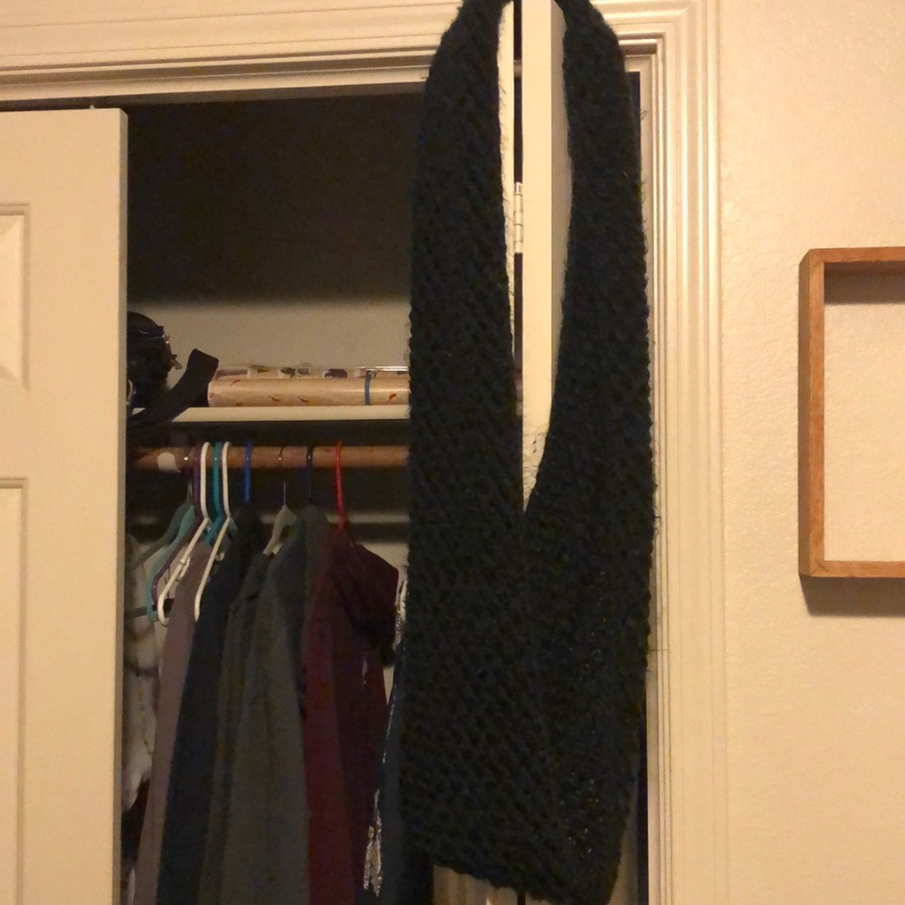 Black knit infinity scarf